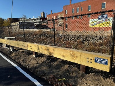Steel-Backed Timber Guardrail