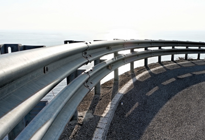 Metal Beam Guardrail Installation